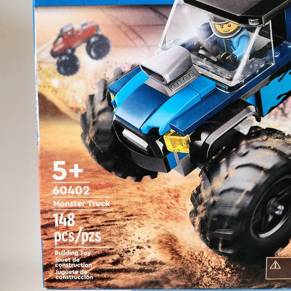 NEW LEGO CITY BLUE MONSTER TRUCK Off Road Car 60402 with Minifigure Driver 148 P - Picture 2 of 7